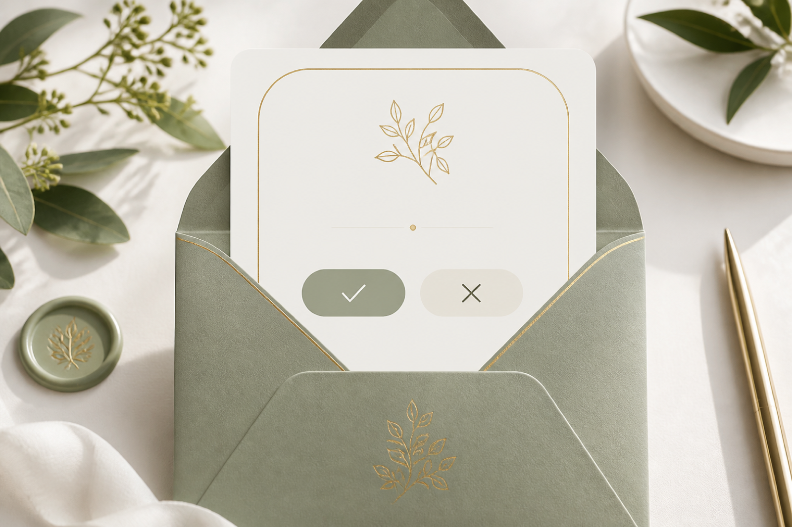 Invitation envelope and a simple digital RSVP card